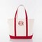 Medium Classic Tote -- 18 oz. Heavyweight Durable Canvas -- Natural Canvas & Red Color